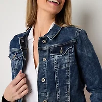 Liz Claiborne Womens Denim Lightweight Jacket