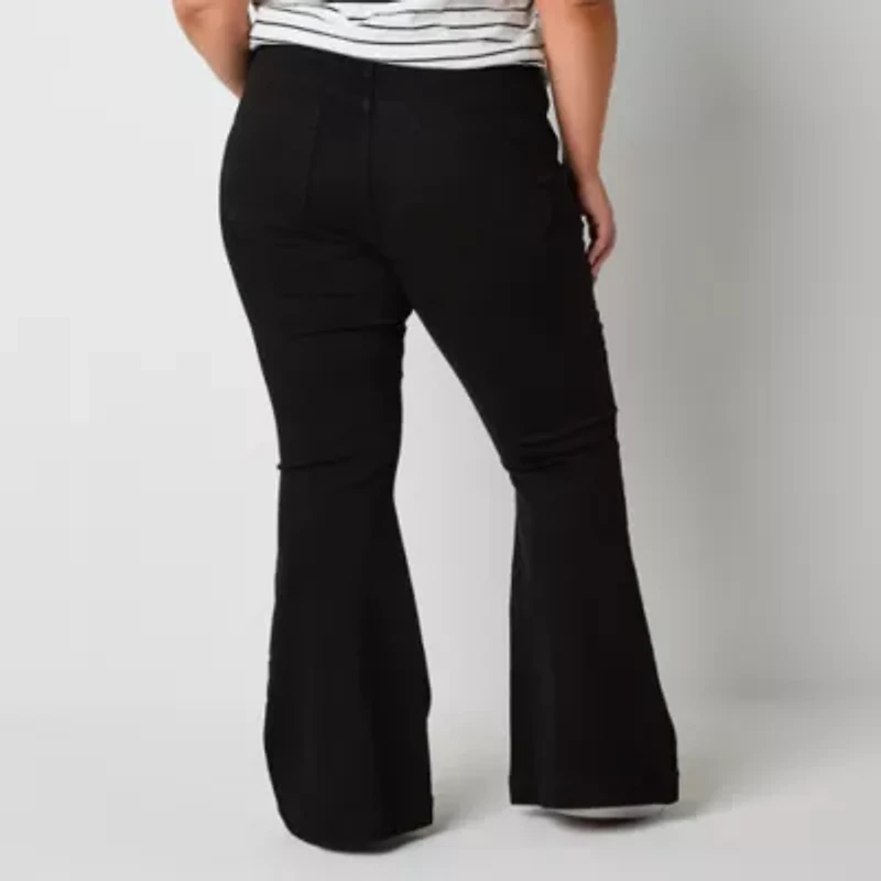 a.n.a Plus Womens High Rise Flare Leg Jean