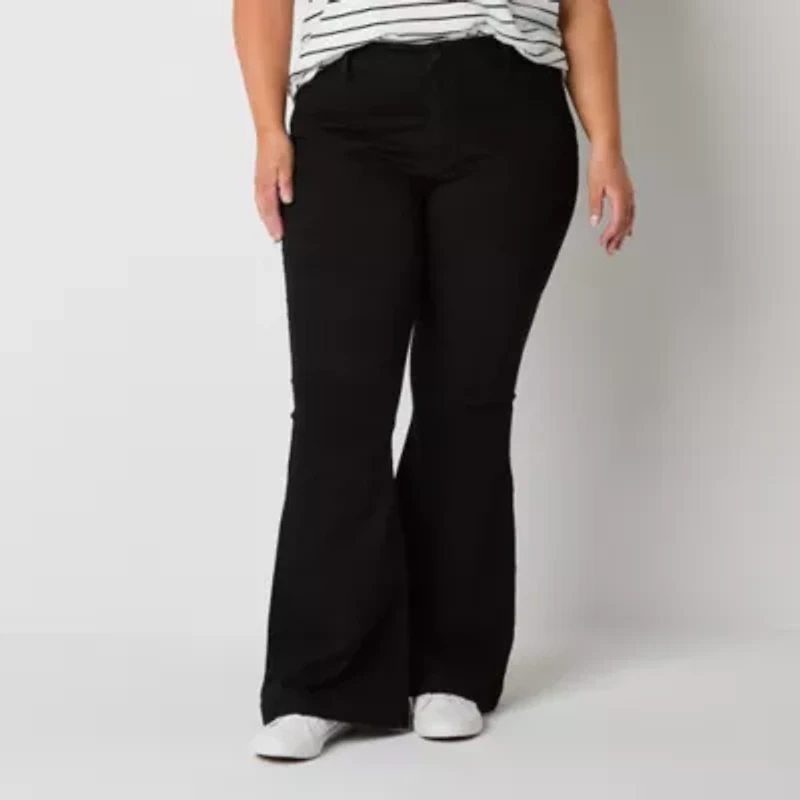 a.n.a Plus Womens High Rise Flare Leg Jean