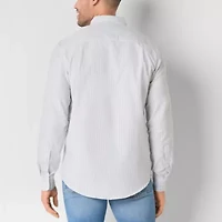 St. John's Bay Performance Oxford Dexterity Mens Easy-on + Easy-off Long Sleeve Classic Fit Button-Down Shirt