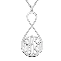 Personalized Monogram Infinity Pendant Necklace