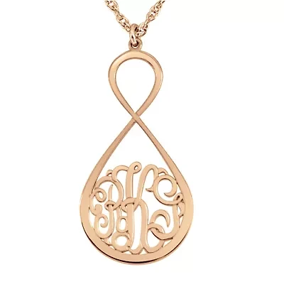 Personalized Monogram Infinity Pendant Necklace