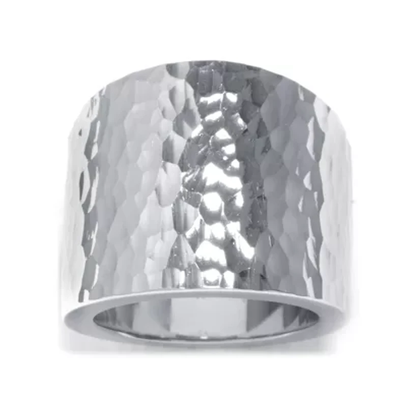 Sterling Silver Hollow Hammered Ring