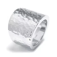 Sterling Silver Hollow Hammered Ring