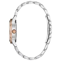 Bulova Turnstyle Womens Crystal Accent Two Tone Stainless Steel Bracelet Watch 98l246