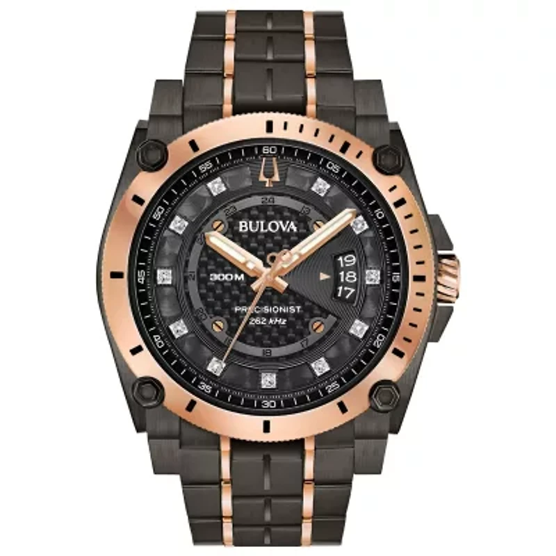 Bulova Precisionist Mens Two Tone Stainless Steel Bracelet Watch 98d149