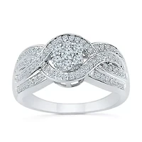 Womens 1/2 CT. T.W. Natural White Diamond 10K Gold Round Engagement Ring