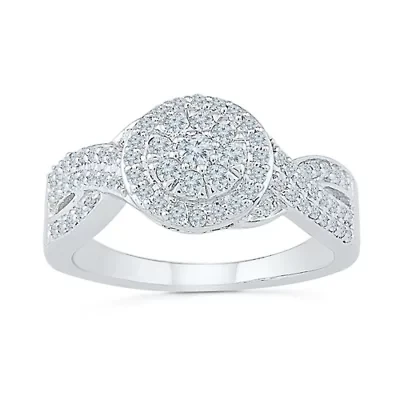 Womens 1/ CT. T.W. Natural White Diamond 10K Gold Round Engagement Ring
