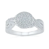 Womens 1/ CT. T.W. Natural White Diamond 10K Gold Round Engagement Ring