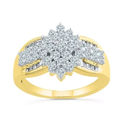 Womens 7/8 CT. Natural White Diamond 10K Gold Engagement Ring