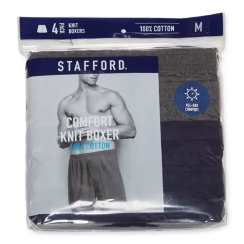 Stafford Knit Mens 4 Pack Boxers 305939