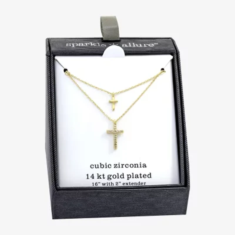 Sparkle Allure Womens Cubic Zirconia 16 Inch Strand Necklace