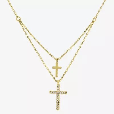 Sparkle Allure Womens Cubic Zirconia 16 Inch Strand Necklace