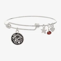 Sparkle Allure Zodiac Womens Red Ruby Pure Silver Over Brass Round Bangle Bracelet