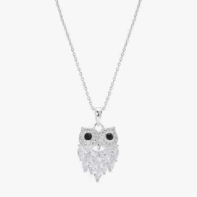 Sparkle Allure Womens Cubic Zirconia Pure Silver Over Brass 16 Inch Pendant Necklace