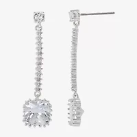 Sparkle Allure Womens Cubic Zirconia Pure Silver Over Brass Drop Earrings