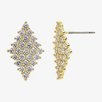 Sparkle Allure Cubic Zirconia 14K Gold Over Brass 21.4mm Diamond Stud Earrings