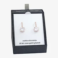 Sparkle Allure Womens Cubic Zirconia 18K Rose Gold Over Brass Drop Earrings