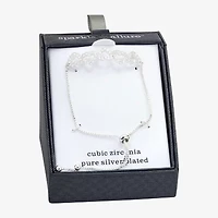 Sparkle Allure Womens Cubic Zirconia Heart Bolo Bracelet