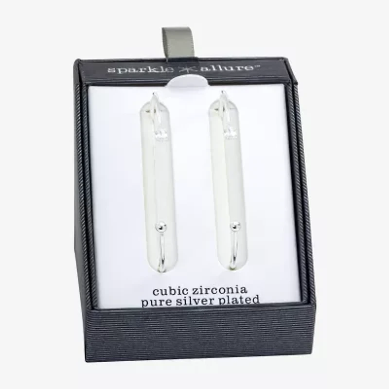 Sparkle Allure Womens 2-pc. Cubic Zirconia Pure Silver Over Brass Bracelet Set