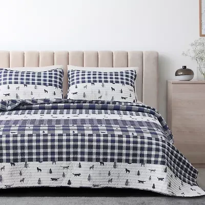 Linery Buffalo Plaid Reversible Quilt Set