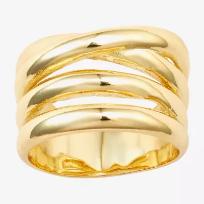 Sparkle Allure Womens 14K Gold Over Brass Band