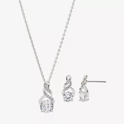 Sparkle Allure Light Up Box Womens Cubic Zirconia Pure Silver Over Brass Infinity 2-pc. Jewelry Set