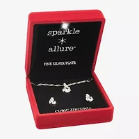 Sparkle Allure Light Up Box Womens Cubic Zirconia Pure Silver Over Brass Infinity 2-pc. Jewelry Set