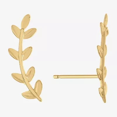 Silver Treasures Womens 14K Gold Over Silver Ear Climbers