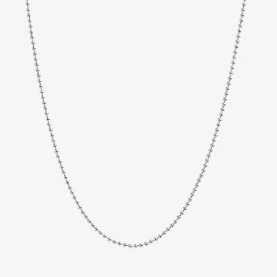 Silver Treasures Made Italy Womens Sterling 16 Inch Bead Chain Necklace