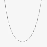 Silver Treasures Made Italy Womens Sterling 16 Inch Bead Chain Necklace