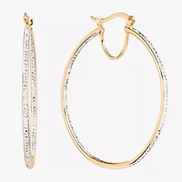 Sparkle Allure Womens 14K Gold Over Brass 50mm Hoop Earrings