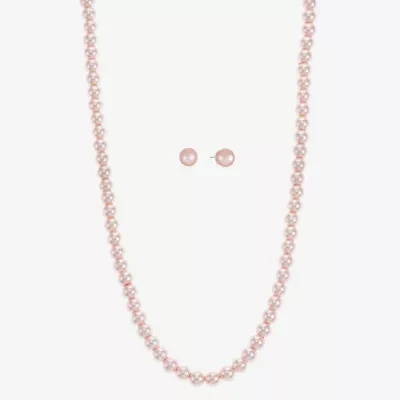 Monet Jewelry Timeless Collar Necklace And Stud Earring Womens Simulated Pearl 2-pc. Jewelry Set
