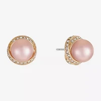 Monet Jewelry Simulated Pearl 12.5mm Round Stud Earrings