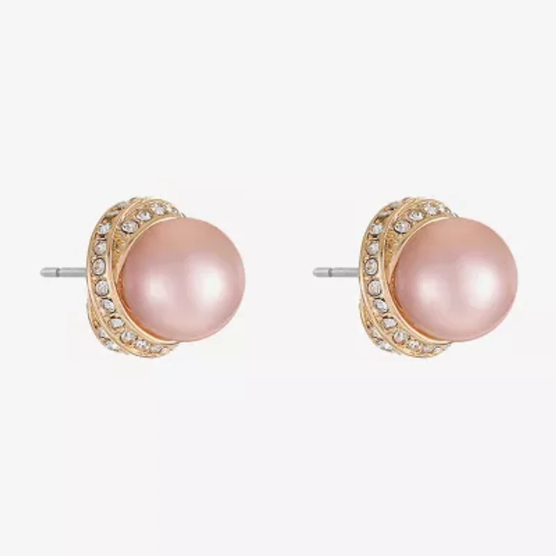 Monet Jewelry Simulated Pearl 12.5mm Round Stud Earrings