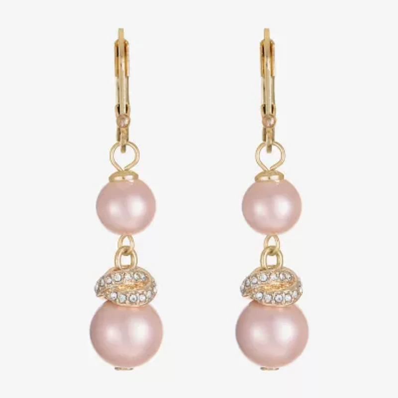Monet Jewelry Womens Simulated Pearl Round Drop Earrings