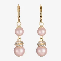 Monet Jewelry Womens Simulated Pearl Round Drop Earrings