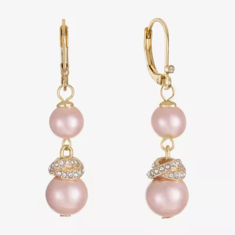 Monet Jewelry Womens Simulated Pearl Round Drop Earrings