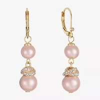 Monet Jewelry Womens Simulated Pearl Round Drop Earrings