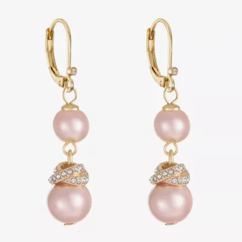 Monet Jewelry Womens Simulated Pearl Round Drop Earrings