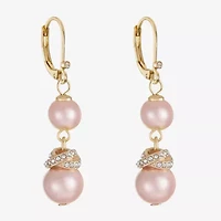 Monet Jewelry Womens Simulated Pearl Round Drop Earrings