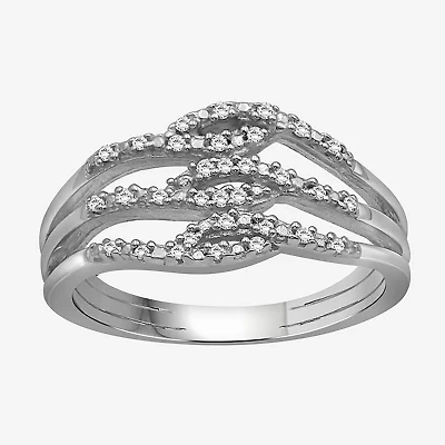 Limited Quantities! Womens 1/10 CT. T.W. Natural White Diamond Sterling Silver Cocktail Ring