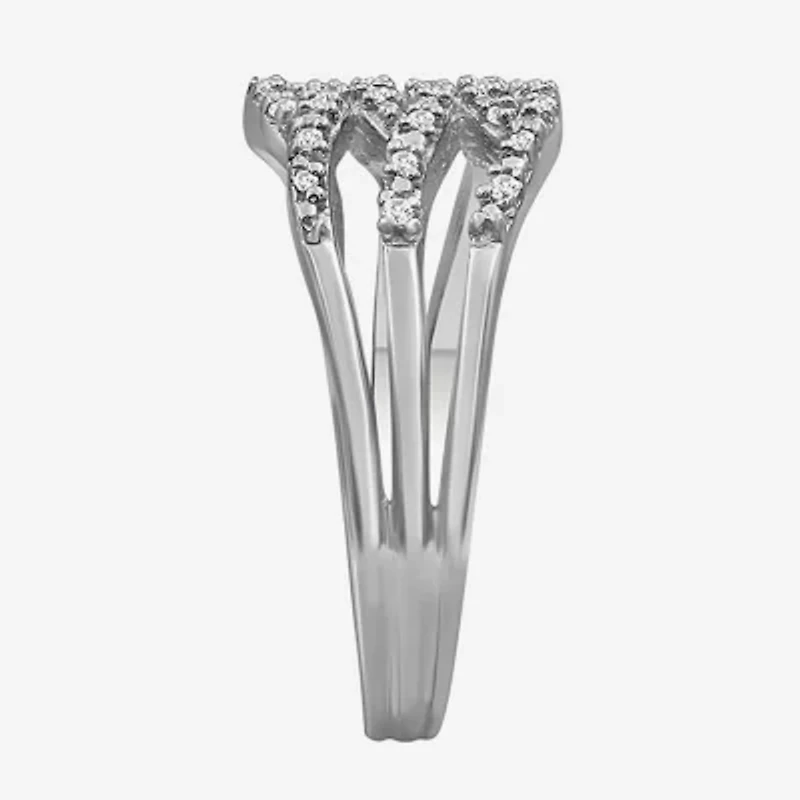 Limited Quantities! Womens 1/10 CT. T.W. Natural White Diamond Sterling Silver Cocktail Ring