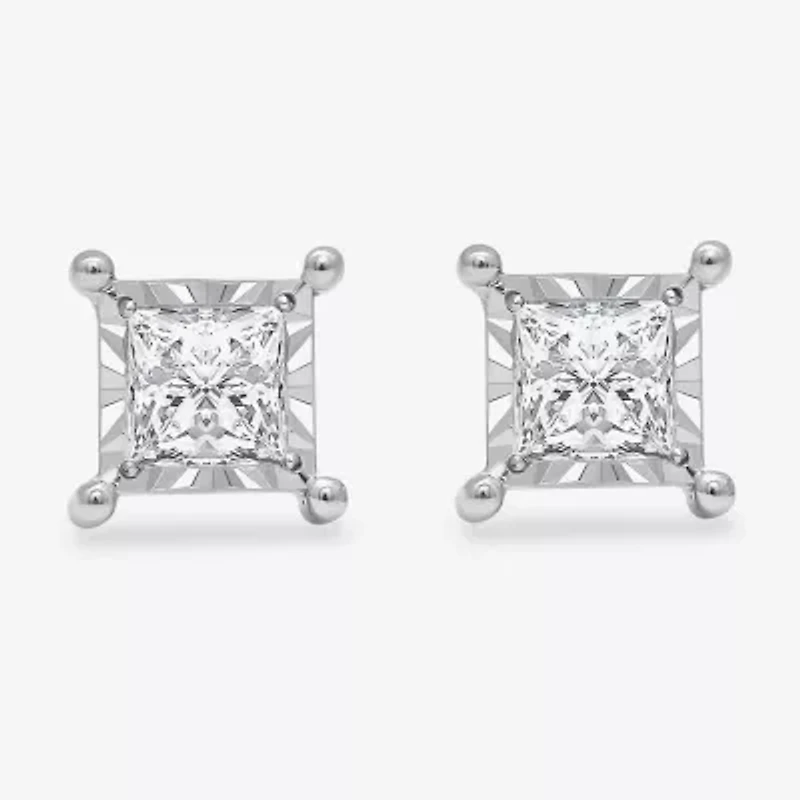 Tru Miracle 1 1/2 CT. T.W. Natural White Diamond 14K White Gold Stud Earrings