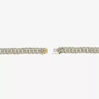 Mens 14K Gold Over Silver Sterling Silver 8 1/2 Inch Solid Chain Bracelet