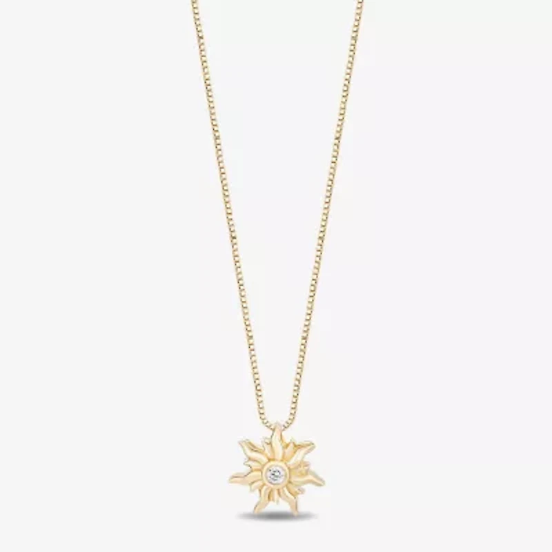 Enchanted Disney Fine Jewelry Womens Diamond Accent Natural White Diamond 14K Gold Over Silver 18 Inch Pendant Necklace