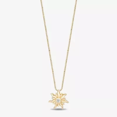 Enchanted Disney Fine Jewelry Womens Diamond Accent Natural White Diamond 14K Gold Over Silver 18 Inch Pendant Necklace