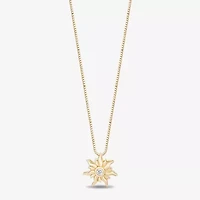Enchanted Disney Fine Jewelry Womens Diamond Accent Natural White Diamond 14K Gold Over Silver 18 Inch Pendant Necklace