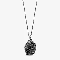 Villains Womens Diamond Accent Genuine Black Drusy Sterling Silver 18 Inch Pendant Necklace