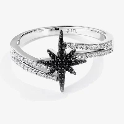 Star Wars Fine Jewelry Guardians Of Light Womens 1/4 CT. Natural Black Diamond Sterling Silver Cocktail Ring